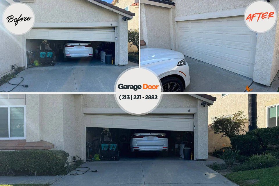 Before and after: garage door repair Buchanan, MI
